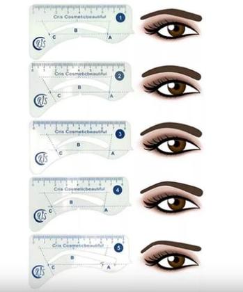 Imagem de Kit De Desenho Com Régua Para Sobrancelha Santa Clara Com 5 Unidades