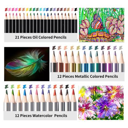 Imagem de Kit de desenho para esboçar PRINA 81 com lápis e caderno de desenho