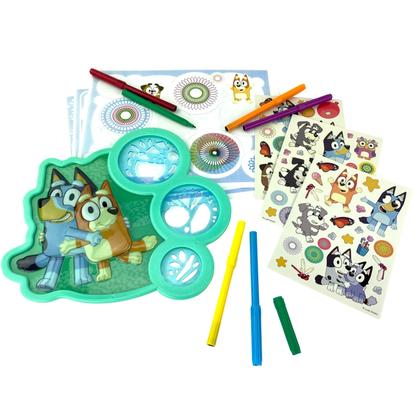 Imagem de Kit de desenho Spirograph Cyclex Bluey com adesivos para crianças a partir de 5 anos