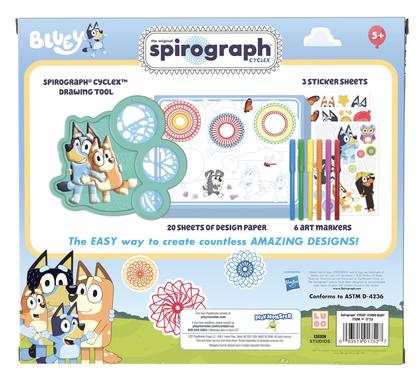 Imagem de Kit de desenho Spirograph Cyclex Bluey com adesivos para crianças a partir de 5 anos