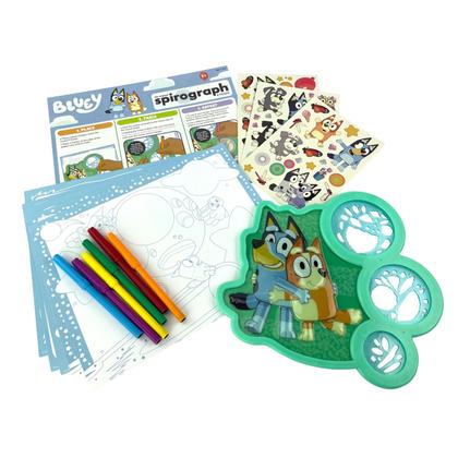 Imagem de Kit de desenho Spirograph Cyclex Bluey com adesivos para crianças a partir de 5 anos