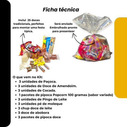 Imagem de Kit de Doces de festa junina p/ 5 pessoa com 25 Itens cada