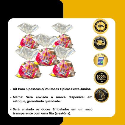 Imagem de Kit de Doces de festa junina p/ 5 pessoa com 25 Itens cada