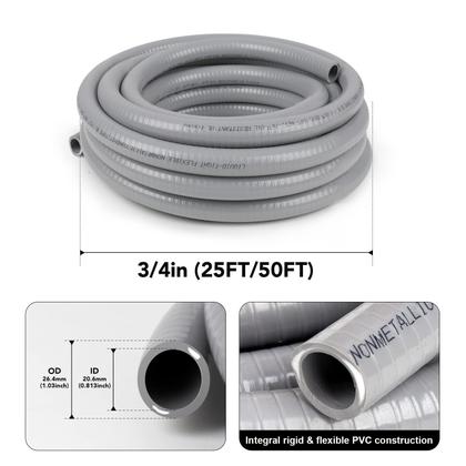 Imagem de Kit de eletrodutos estanques a líquidos Elecoman 3/4 pol. 15 m com conectores