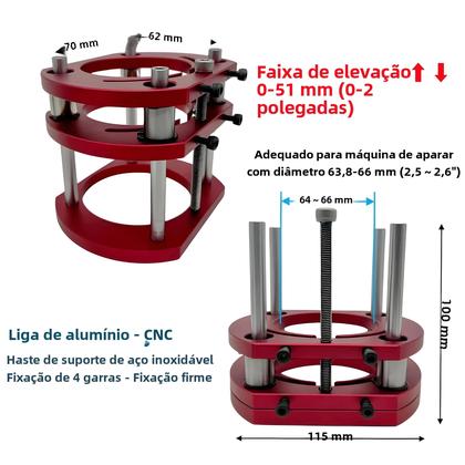 Imagem de Kit de Elevação de Roteador 65mm - Placa de Alumínio para Carpintaria e Bancadas