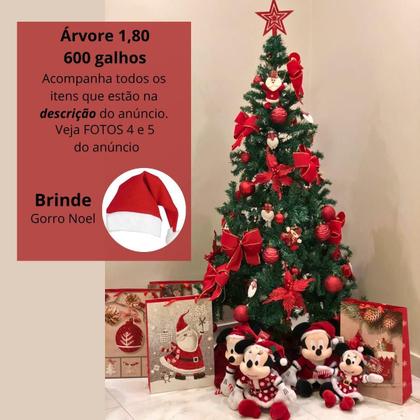 Imagem de Kit De Enfeites Completo Árvore De Natal Pisca Led 2,10Mt