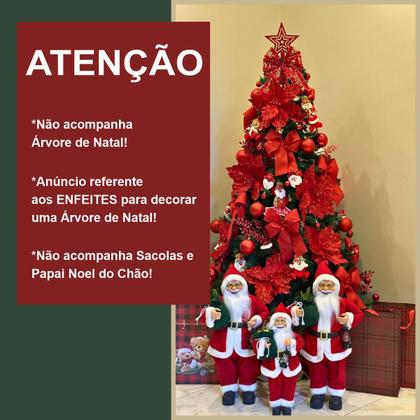 Imagem de Kit de Enfeites Completo P/ Árvore de Natal Pisca Led 1,50MT
