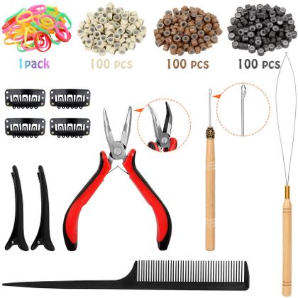 Imagem de Kit de enfeites de cabelo Grennmauler 48 polegadas 24 cores e 6000 fios