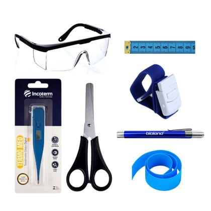 Imagem de Kit de enfermagem com esfigmo esteto e bolsa transparente completo