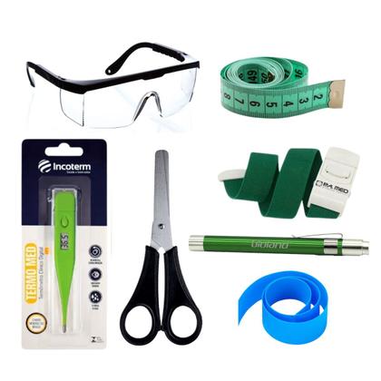Imagem de Kit de enfermagem com esfigmo esteto e bolsa transparente completo