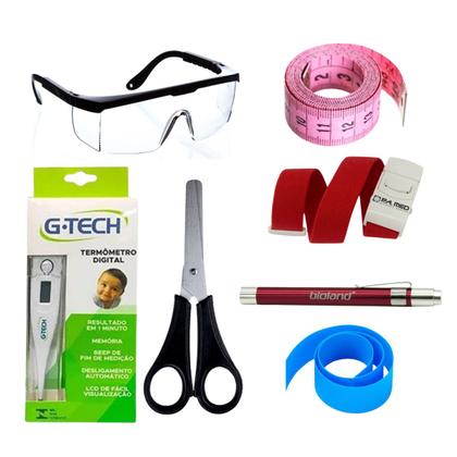 Imagem de Kit de enfermagem com esfigmo esteto e bolsa transparente completo