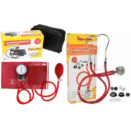 Imagem de Kit de enfermagem com esfigmo esteto e bolsa transparente completo