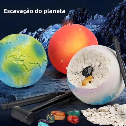 Imagem de Kit De Escavação De Planetas Do Sistema Solar, Quebra-Cabeça Interativo De Escavação De Gemas,