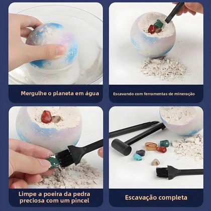 Imagem de Kit De Escavação De Planetas Do Sistema Solar, Quebra-Cabeça Interativo De Escavação De Gemas,
