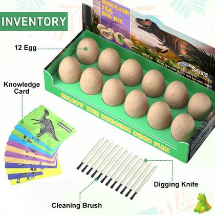 Imagem de Kit de escavação para escavação de ovos de dinossauro Bigear com 12 dinossauros fofos