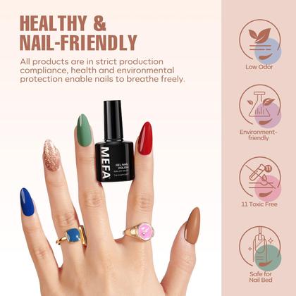 Imagem de Kit de esmalte de gel MEFA 56 unidades com secador de unhas U V Light 48W