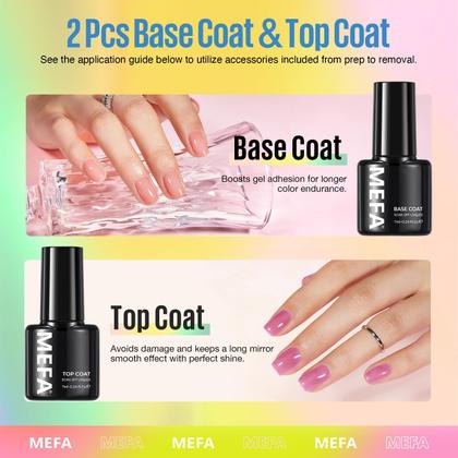 Imagem de Kit de esmalte de gel MEFA de 12 cores com luz UV, conjunto de 19 unidades