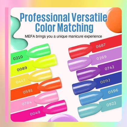 Imagem de Kit de esmalte de gel MEFA de 12 cores com luz UV, conjunto de 19 unidades