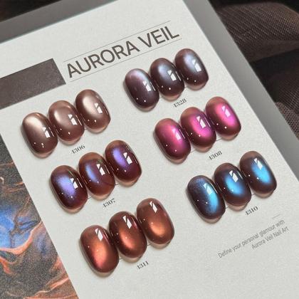 Imagem de Kit de Esmalte em Gel GAOY Marrom Camaleão 6 Cores com Ímã