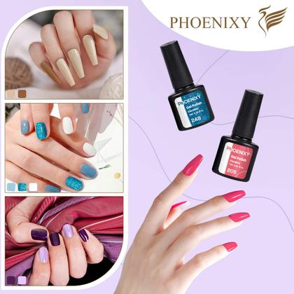 Imagem de Kit de Esmaltes em Gel PHOENIXY 48W - 44 Cores e 72 Efeitos com Luz UV
