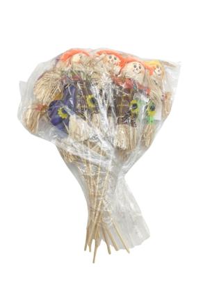 Imagem de Kit De Espantalhos De Palha C/ Palito Para Festas Junina Pequenos