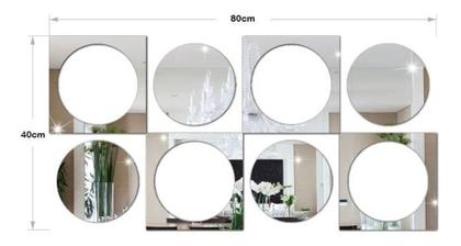 Imagem de Kit De Espelho Decorativo Acrílico Circulo E Quadrado