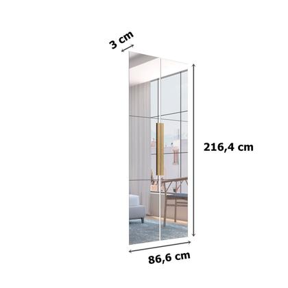 Imagem de Kit de Espelho para Guarda Roupa Canadá Branco