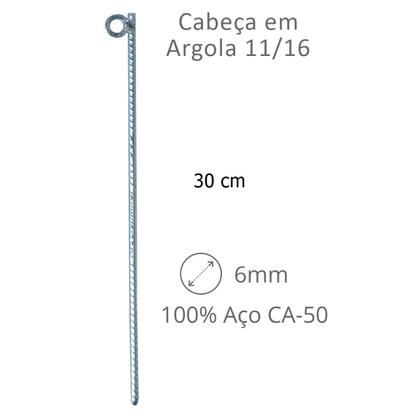 Imagem de Kit de estaca para barraca com 12 unidades (30 cm - aço ca-50 - 6 mm)