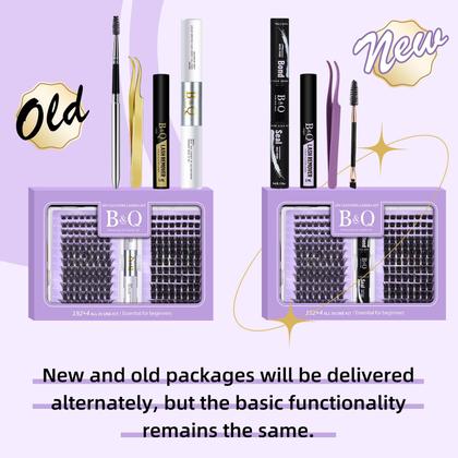 Imagem de Kit de extensão de cílios B&Q Lash 192 unidades B02+B07 8-18 mm com cola