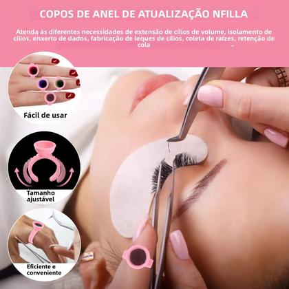 Imagem de Kit De Extensão De Cílios Com Cílios, Micro Pincel, Fita, Cola, Anel, Patches Para Olhos,