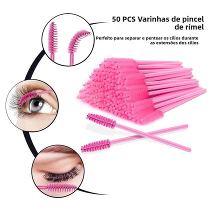 Imagem de Kit De Extensão De Cílios Com Cílios, Micro Pincel, Fita, Cola, Anel, Patches Para Olhos,