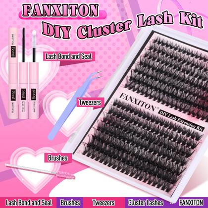 Imagem de Kit de Extensão de Cílios DIY FANXITON Volume Lash Clusters 40D+