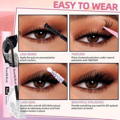 Imagem de Kit de extensão de cílios QUKLOGEN DIY Wispy Lash 570 unidades D Curl