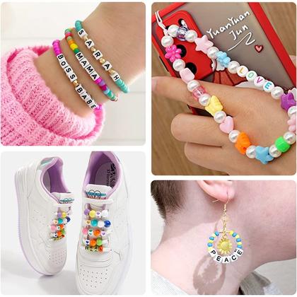 Imagem de Kit de fabricação de miçangas de pônei para pulseiras MIIIM 3430 unidades com acessórios