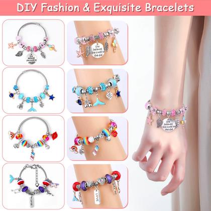 Imagem de Kit de fabricação de pulseiras Charm Mckanti Unicorn Mermaid 180 unidades