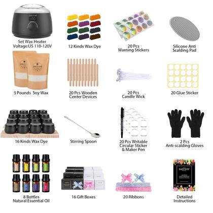 Imagem de Kit de fabricação de velas SAEUYVB com placa de aquecimento para adultos com suprimentos