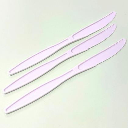 Imagem de Kit de Faca para Refeição Reforçada 17,7cm Cristal Branca Mexa Bem 2 Pacotes com 50 unidades