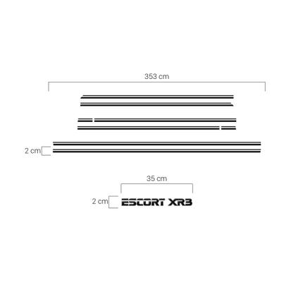 Imagem de Kit De Faixa Filete Escort Xr3 Mk3 83/86 + Adesivo Traseiro