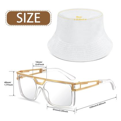 Imagem de Kit de fantasias Sintege Hip Hop, anos 80, 90, roupa de joalheria branca