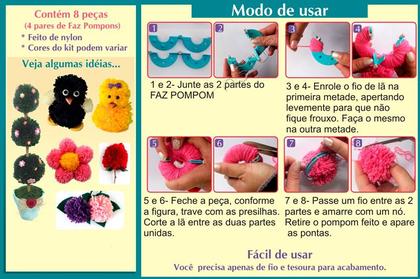 Imagem de Kit De Fazer Faz Enrolar Lã Pom Pom 3,5cm 5,5cm 7cm E 9cm