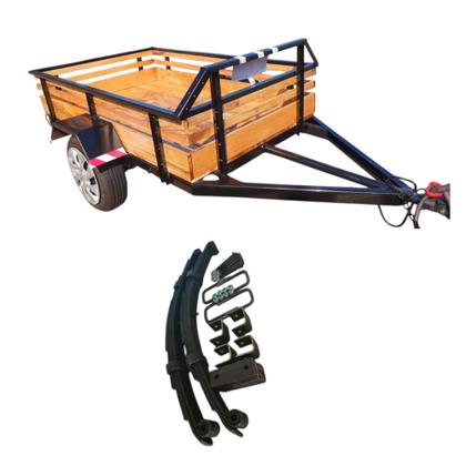 Imagem de kit de feixe mola de 5 laminas para carretinhas reboque trailers Suporta até 800kg total