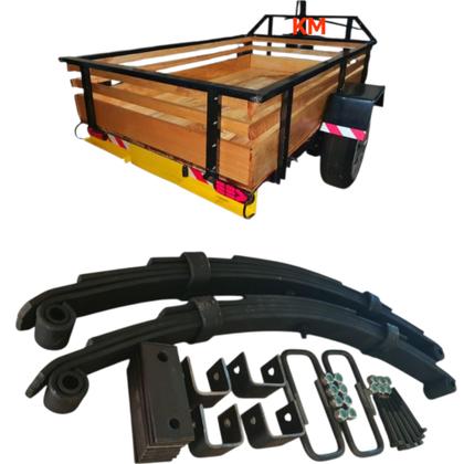 Imagem de kit de feixe mola de 5 laminas para carretinhas reboque trailers Suporta até 800kg total