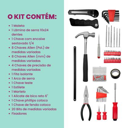 Imagem de Kit de Ferramentas 192 Peças com Maleta Completa Kaftor