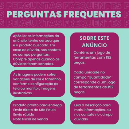 Imagem de Kit de Ferramentas 192 Peças com Maleta Completa Kaftor