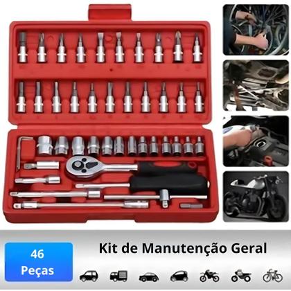Imagem de Kit De Ferramentas 46 Peças Jogo De Soquetes Chave Catraca R