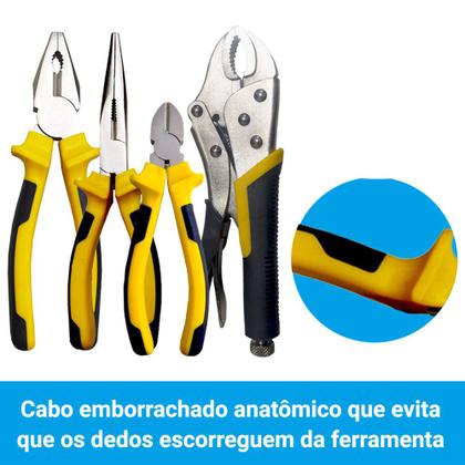 Imagem de Kit de Ferramentas Alicates Pressão Diagonal Universal Chaves Fenda e Philips