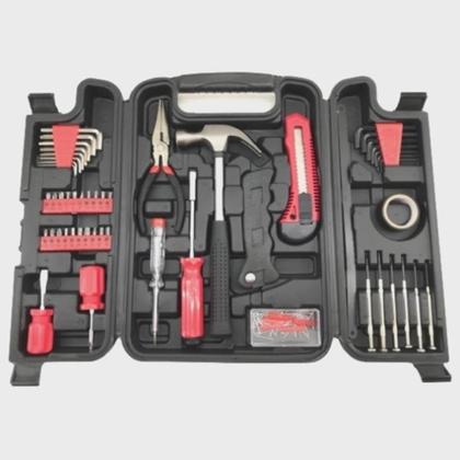 Imagem de Kit De Ferramentas Completa 142 Peças Maleta Chaves Martelo Soquetes Jogo Multiuso Manuais