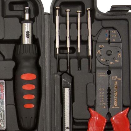 Imagem de Kit De Ferramentas Completa 142 Peças Maleta Chaves Martelo Soquetes Jogo Multiuso Manuais