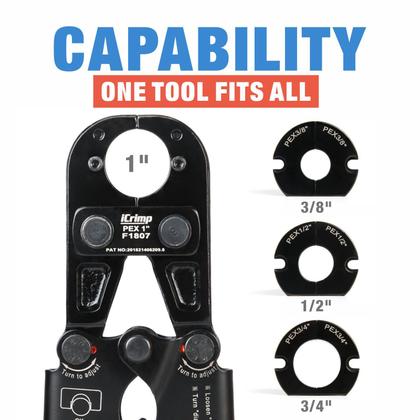 Imagem de Kit de ferramentas de crimpagem PEX iCrimp F1807 com mandíbulas de troca rápida