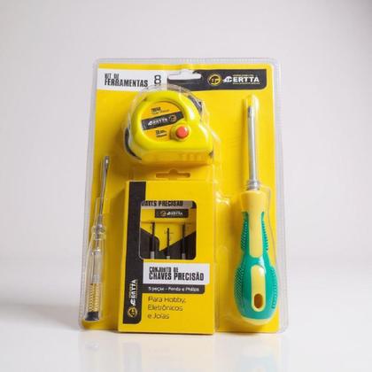Imagem de Kit de ferramentas em metal 8 peças trena chaves precisão